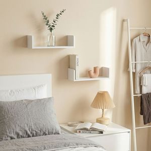 <b>Wall</b> Mounted <b>Storage</b> Rack 5 Piece Set Rectangle Shelf Organizer For Bedroom Study Decorative Shelves - Product Image 2