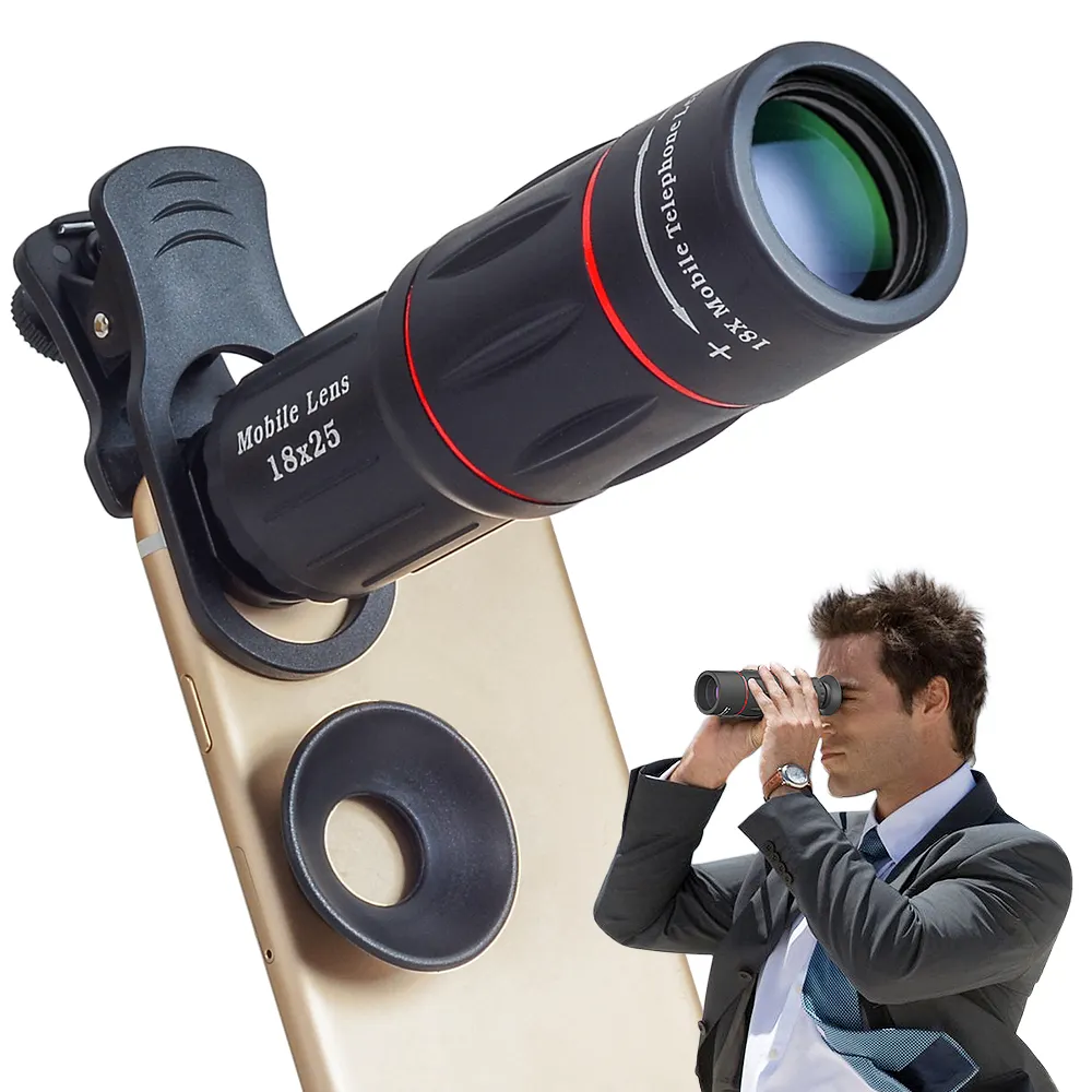 18x Telescoop Zoom Lens Monoculaire Mobiele Telefoon Camera Lens Voor Iphone Samsung Smartphones Voor Camping Jacht Sport