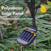 Lampe solaire de jardin à piquet 10 LED en ABS et acier inoxydable, étanche IP65, effet luciole RGB et lumière chaude pour jardin, pelouse et allée