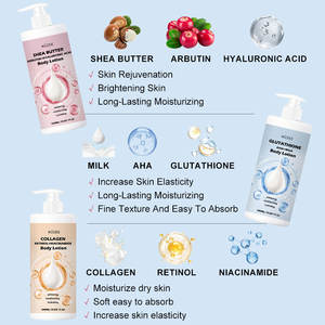 Lotion Pemutih Tubuh Kolagen Organik Alami Vegan AHA Asam Hialuronat dengan Nikotinamida untuk Pencerahan Cepat - Product Image 4