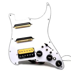 Elektro gitar Deluxe ile Strat Singlecut kablolama gp-panel yüklü kablolu Pickguard SSH elektrik gitar Pickguard Scratchplate