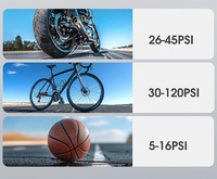 Mini compresseur d'air portable en métal pour gonfler les pneus de vélo avec manomètre numérique et débit de 12 L/min