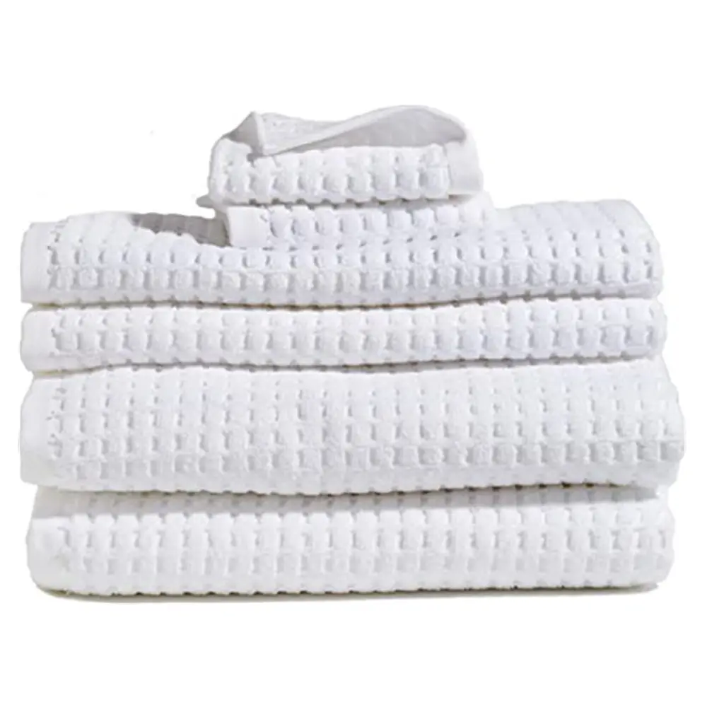 Luxe 6-delige 100% Katoenen Handdoekenset Zacht Comfortabel Met Logo Absorberende Pluche Badwashandjes Voor Spa-Thuisgebruik