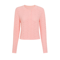 Ensemble femme 26261 : Cardigan tricoté boutonné ajouré à manches longues et robe sans manches asymétrique ajustée – Nouvelle collection automne de haute qualité