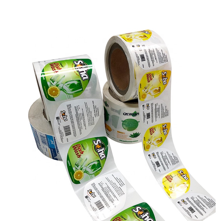 Fabriek Prijs Aangepaste Stickers Afdrukken Label Lijm Plastic Sticker Papier Door Roll