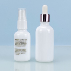 10ml 20ml 30ml 50ml 100ml White Glass <b>Dropper</b> <b>Bottle</b> Flat Shoulder Opal Screen Printing Essential Oil Serum - Product Image 4