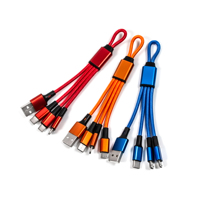 Câble de charge multi-usage 3-en-1 en nylon de haute qualité avec logo personnalisé, certifié CE RoHS, pour iPhone 15, 16, 17, 18