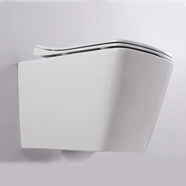 Parede Europeia Montado WC Bowl Modern Suspenso Wc Parede Pendurado WC Quadrado Com Rimless