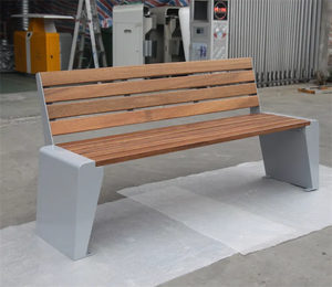 Muebles <span class=keywords><strong>de</strong></span> exterior Banco <span class=keywords><strong>de</strong></span> <span class=keywords><strong>madera</strong></span> para sentarse Parque público <span class=keywords><strong>Madera</strong></span> recuperada y metal Banco alto Asientos Exterior Jardín Patio Asiento Banco - Product Image 4