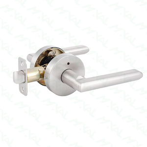 Manija de puerta negra Seguridad Privacidad Palanca sin llave Juego de cerradura Cilindro Aleación de <span class=keywords><strong>zinc</strong></span> Redondo Dormitorio Baño Cerradura de puerta interior - Product Image 2