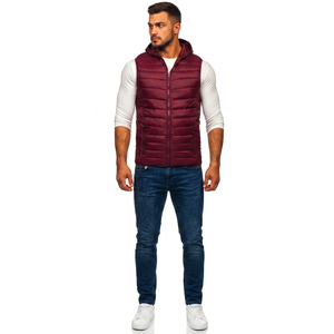 High Quality Custom Made Men's Puffer Jacket Stand Collar Front Logo Sleeveless Breathable Quick Dry <b>Winter</b> <b>Quilted</b> Puffer Vest - Product Image 1