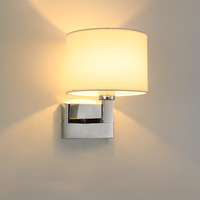 Lampe de chevet ronde de style nordique moderne, base E27, applique murale, corps en fer, lumière LED blanc chaud, certifiée ROHS pour les hôtels, les tables