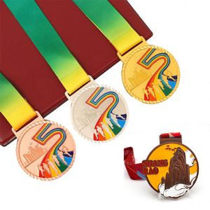 เหรียญสังกะสีอัลลอยด์สั่งทำสำหรับเล่นกีฬาวิ่งเหรียญจบการศึกษาเหรียญเปล่าของที่ระลึกด้วยริบบิ้นออกแบบได้ตามที่ต้องการ - Product Image 1