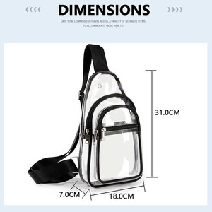 Bolso de Pecho Transparente de PVC, Impermeable, Unisex, Tipo Bandolera, para Viajes/Deportes, Bolso de Hombro Transparente - Product Image 2