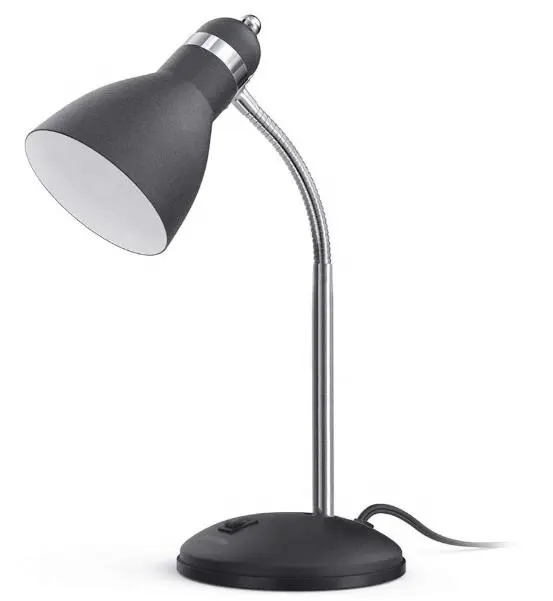 Eyes-Caring Black Metal Table Lamp With Flexible Goose Neck For Living Room/Bedroom /Reading Room/College Dorm