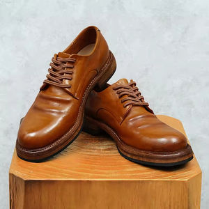 Zapatos de cuero para hombre, estilo nuevo, transpirables, con punta cuadrada tridimensional, formales de negocios, de cuero brillante, a la moda. - Product Image 2