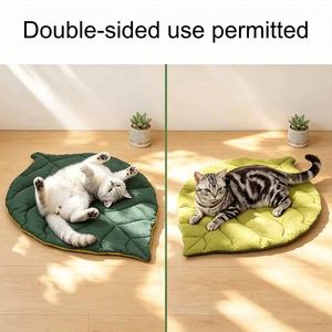 Pet Cushion Luxury Modern Solid Cartoon Anti-Slip Washable Eco-Friendly Leaf-Shaped Dog & <b>Cat</b> Beds <b>Cage</b> Mats Removable Cover - Product Image 6
