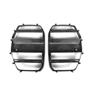 1 pair 100% Dry Carbon Fiber Front Center Grill ST style For BMW G80 M3 G82 G83 M4 2020+ Front Bumper grille