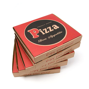 Factory Custom Recycled corrugated Pizza Box Printed Wholesale Kraft Paper Fries Burger Pizza Boxes with logo