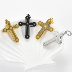สร้อยคอจี้รูปกางเขน ดีไซน์ไม่ซ้ำใคร สำหรับผู้หญิงและผู้ชาย ทำจากสแตนเลส สีทอง/สีเงิน แฟชั่นเครื่องประดับสำหรับสวมใส่ทุกวัน หรือในงานปาร์ตี้ - Product Image 1