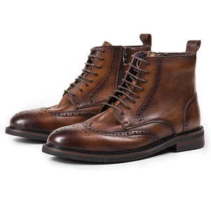Bottes en cuir véritable à lacets, confortables, durables et faites à la main, de haute qualité, pour hommes, pour les fêtes et la vie quotidienne - Product Image 1