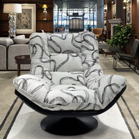 Sillón Reclinable Individual Moderno de Tela Rosa, Silla Mecedora sin Brazos, Estilo Casual y Suave para Dormitorio o Sala de Estar