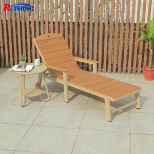 Moderne Hdpe Kunsthout Chaise Lounge Stoel Met Armleuning Voor Buiten Hotel Zwembad & Strand Gebruik - Product Image 3