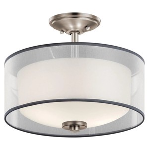 Lámpara de Techo Semi-Pendiente Moderna y Clásica con Cúpula de Latón y Vidrio Esmerilado |   Iluminación Elegante para Comedor de Hotel y Espacios Abiertos - Product Image 3