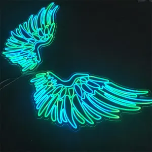 Insegna al Neon Flexi a Led all'ingrosso al Neon morbida personalizzata di alta qualità per eventi di feste di matrimonio segno di ala di design gratuito