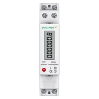 Wattmeter Fase Tunggal 1P dengan Layar LCD, Pengukur Energi, Pengukur Konsumsi KWh 5(60)A 230VAC 50Hz, Pemasangan Din Rail