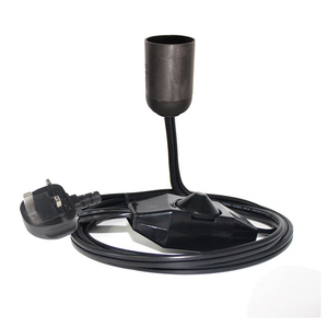 Abrazadera de Cable de fibra óptica, interruptor de alimentación blanco fundido de 3 pines, soporte E14 E27, lámpara atenuadora de sal del Reino Unido, 5 pies, UK - Product Image 1
