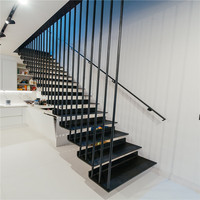 Escaliers intérieurs en verre de conception moderne d'Ace pour l'escalier flottant d'intérieur adapté aux besoins du client en acier de maison