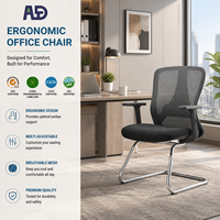 Chaise de bureau ergonomique à dossier haut en maille, pivotante et réglable, avec base chromée, respirante, pour le bureau à domicile