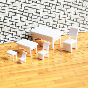 Architectural Model Furniture Set, <strong>Square</strong> Dining Table And Chairs, <strong>Mini</strong> Indoor Simulation Ornaments 1/50-100 - Product Image 3