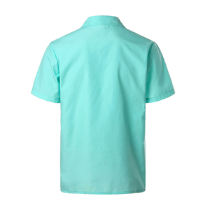 Venta al por mayor de los hombres Casual Chambray Pintuck Panel geométrico camisa de manga corta de popelina Chemise estilo mexicano cubano <span class=keywords><strong>Guayaberas</strong></span> - Product Image 4