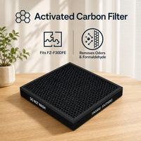 Filtre de remplacement pour purificateur d'air compatible Sharp FZ-F30HFE FZ-F30DFE HEPA, charbon actif, élimine la poussière, les odeurs d'animaux, les COV