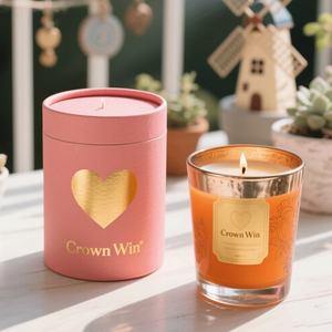 Cajas de Embalaje Redondas de Cartón para Velas Aromáticas con Logotipo Personalizado, Cajas de Tubo de Papel para Velas de Lujo con Fragancia Aromática de Cera de Soja - Product Image 2