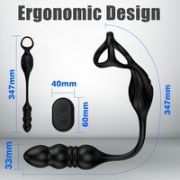 Fernbedienung Männlicher Prostata-Massage vibrator Dual Ring Butt Plug 3 in 1 Hoden stimulator mit Teleskop modi für Paare
