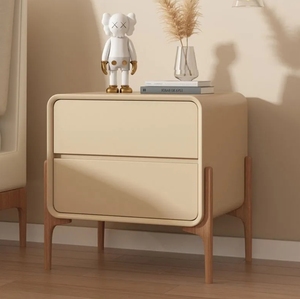 Mesa auxiliar minimalista moderna de madera maciza para dormitorio Mesita de noche simple para apartamento en casa - Product Image 3