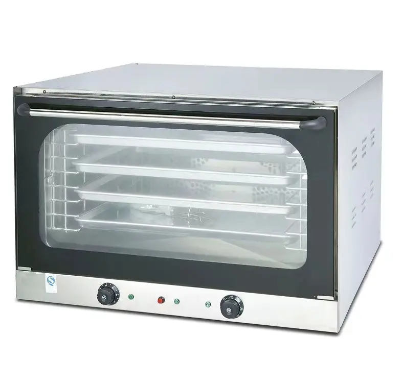 Atacado Professional 4 panelas Forno de Convecção com temporizador Forno Multifuncional Forno de Pizza Elétrico Comercial