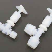 Vanne à aiguille de précision MSK blanche en PFA/PTFE haute pureté, emballée en carton, pour le contrôle de débit en semi-conducteurs
