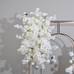 Decorazione Floreale Artificiale Bianca con Rose <span class=keywords><strong>e</strong></span> Fiori di Ciliegio per Sfondo Matrimoniale <span class=keywords><strong>e</strong></span> Palcoscenico, Direttamente dalla Fabbrica - Product Image 2