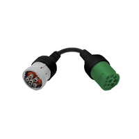 Cable Conector personalizado de 6 pines J1708 macho a 9 pines J1939 macho arnés de cableado de automóvil verde para lector de código