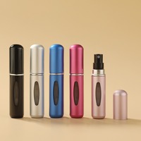 Semprotan Parfum Mini Portabel 5ml Aroma Segar Tahan Lama Isi Ulang Eau De Toilette Casing Logam Warna-warni Dapat Didaur Ulang