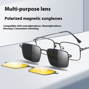 <span class=keywords><strong>Gafas</strong></span> de sol con <span class=keywords><strong>clip</strong></span> magnéticas polarizadas 1,1 para hombre, <span class=keywords><strong>gafas</strong></span> de bloqueo de luz azul, <span class=keywords><strong>gafas</strong></span> <span class=keywords><strong>graduadas</strong></span> 7601, marco complementario - Product Image 2