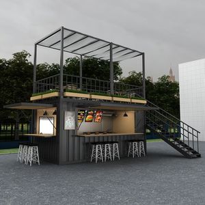 Maison conteneur <span class=keywords><strong>de</strong></span> luxe préfabriquée mobile en acier <span class=keywords><strong>de</strong></span> 20 pieds à prix abordable, installation rapide, design moderne pour restaurants <span class=keywords><strong>de</strong></span> restauration rapide en extérieur - Product Image 5