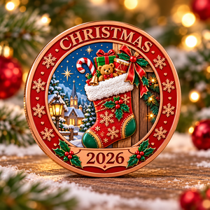 Manufacturer Custom Zinc Alloy <b>Christmas</b> Challenge Coin Double Sided Glitter Enamel Metal Souvenir <b>Christmas</b> Copper Coins - Product Image 2