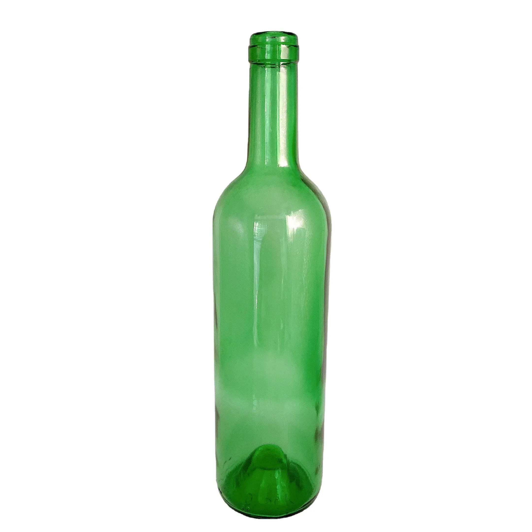 cork top bordeaux wine premium green 3mm glass bottle 750ml