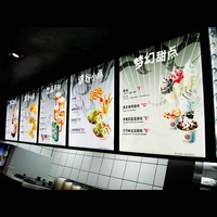 Cadre de panneau d'affichage LED numérique pour menu de restauration rapide, café et restaurant extérieur, avec éclairage électrique à changement rapide, pour drive-thru