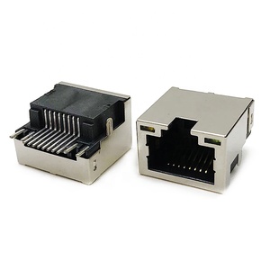 Nhà Máy Bán buôn CAT5e CAT6 che chắn <span class=keywords><strong>RJ45</strong></span> bù đắp Mạng SMT wih LED 90 độ Modular Jack <span class=keywords><strong>PCB</strong></span> 8P8C Ethernet ổ cắm LCP - Product Image 5